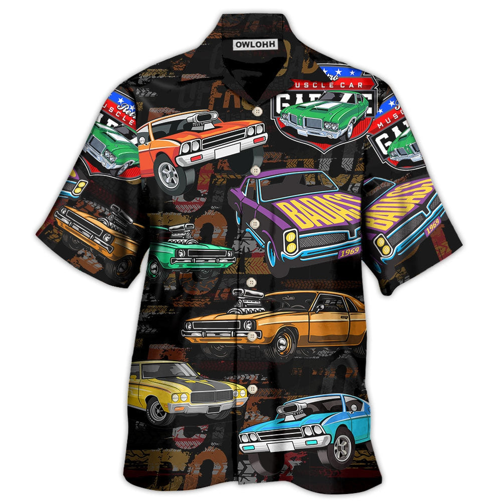 Hawaiian Shirt / Adults / S Muscle Car Racing Speed Road - Hawaiian Shirt - Owls Matrix LTD