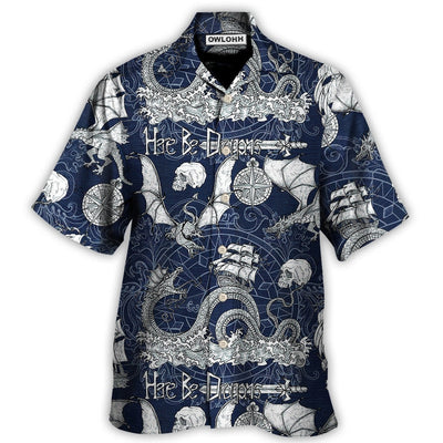 Hawaiian Shirt / Adults / S Dragon With Skull Old Ship Sea Life - Hawaiian Shirt - Owls Matrix LTD