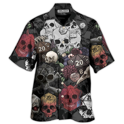 Hawaiian Shirt / Adults / S D20 And Skull Darkness Art - Hawaiian Shirt - Owls Matrix LTD