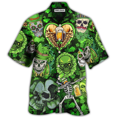 Hawaiian Shirt / Adults / S Skull St Patricks Day Art - Hawaiian Shirt - Owls Matrix LTD