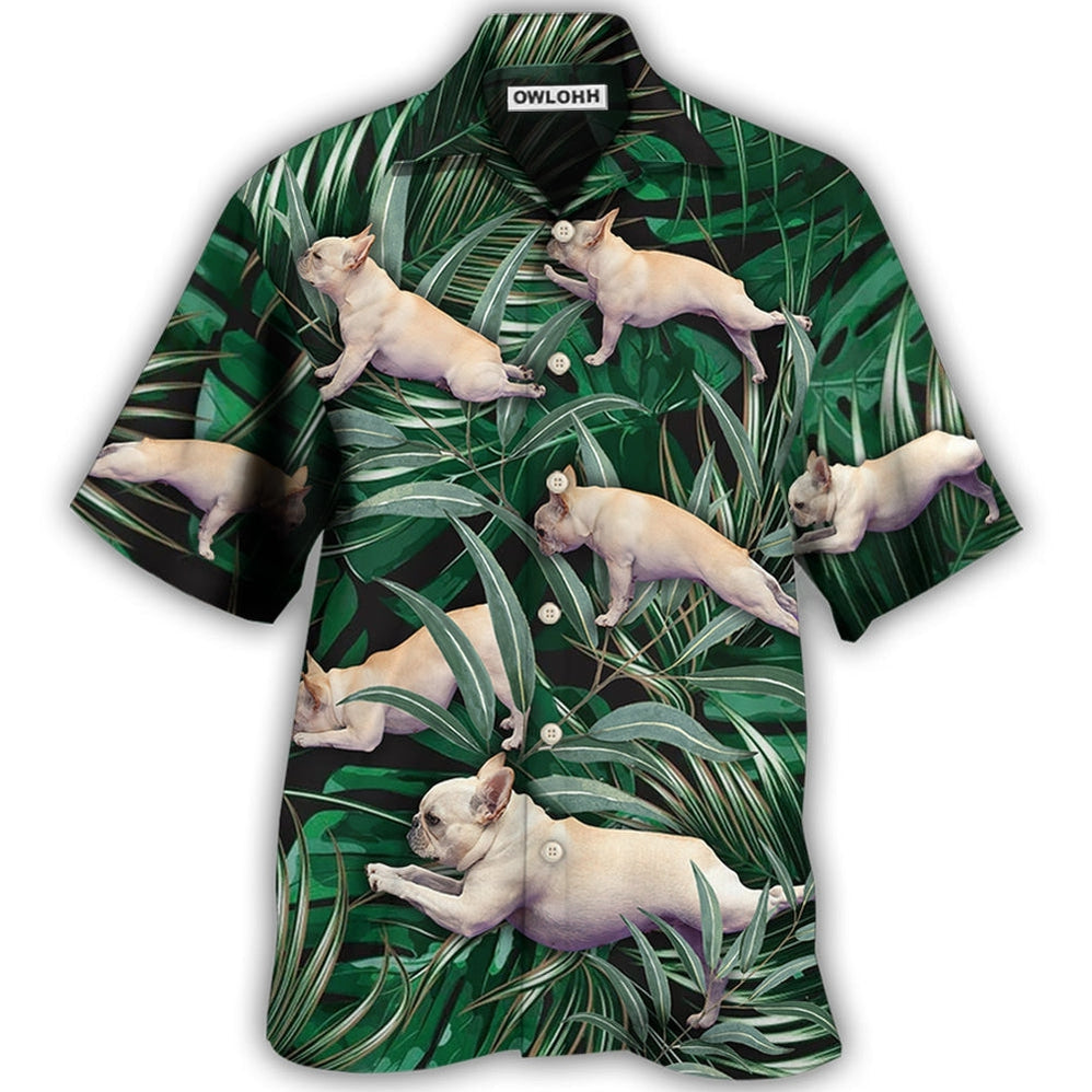 Hawaiian Shirt / Adults / S Bulldog Yoga Pose Tropical - Hawaiian Shirt - Owls Matrix LTD