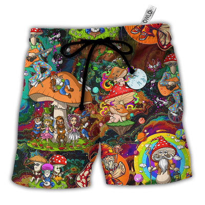 Beach Short / Adults / S Hippie Mushroom Trippy Colorful Lover - Beach Short - Owls Matrix LTD