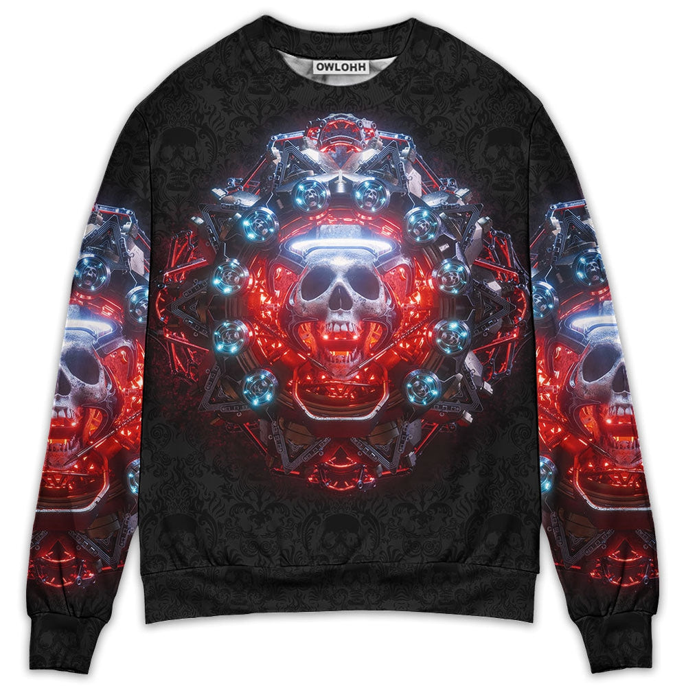 Sweater / S Skull Electric Dream Or Die - Sweater - Ugly Christmas Sweaters - Owls Matrix LTD