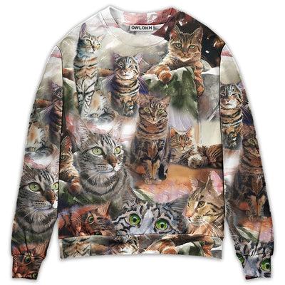 Sweater / S Tabby Cat Art Daily Portrait - Sweater - Ugly Christmas Sweaters - Owls Matrix LTD