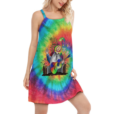 S Hippie Believe In The Power Of Music Hippie Gnome - Women's Sleeveless Cami Dress - Owls Matrix LTD
