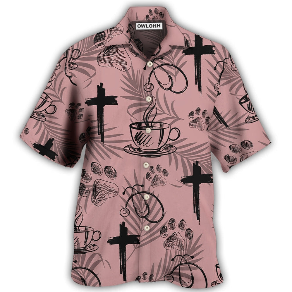 Hawaiian Shirt / Adults / S Coffee Jesus Dog Coffee Health - Hawaiian Shirt - Owls Matrix LTD