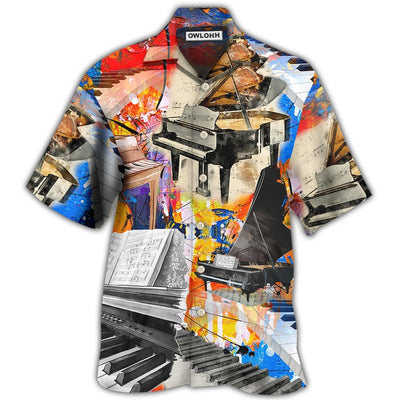 Hawaiian Shirt / Adults / S Piano Painting Art Music Lover - Hawaiian Shirt - Owls Matrix LTD
