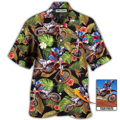 Hawaiian Shirt / Adults / S Motocross Tropical Flower Custom Photo - Hawaiian Shirt - Owls Matrix LTD