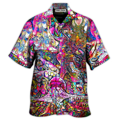 Hawaiian Shirt / Adults / S Octopus in Whimsical Modern Psychedelics - Hawaiian Shirt - Owls Matrix LTD