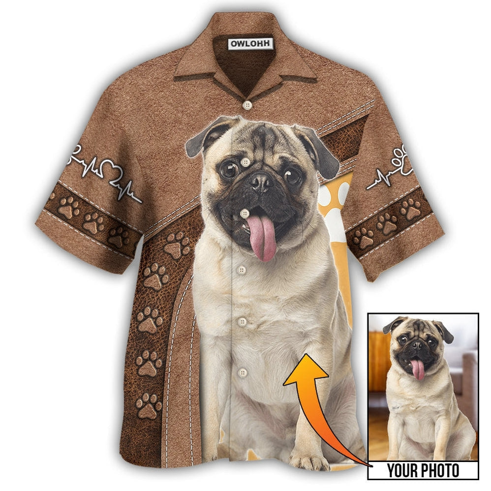 Pug / Adults / S Dog Paw My Lovely Dog Classic Custom Photo Personalized - Hawaiian Shirt - Owls Matrix LTD