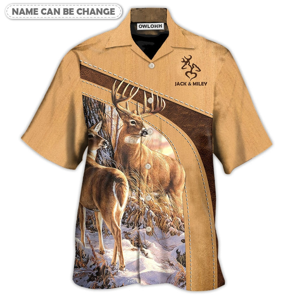 Hawaiian Shirt / Adults / S Deer Here Lives An Old Buck And His Sweet Doe Personalized - Hawaiian Shirt - Owls Matrix LTD