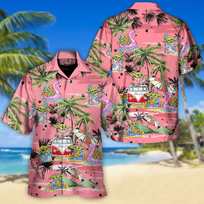 SW Disney Baby Yoda Pink - Hawaiian Shirt - Owl Ohh-Owl Ohh