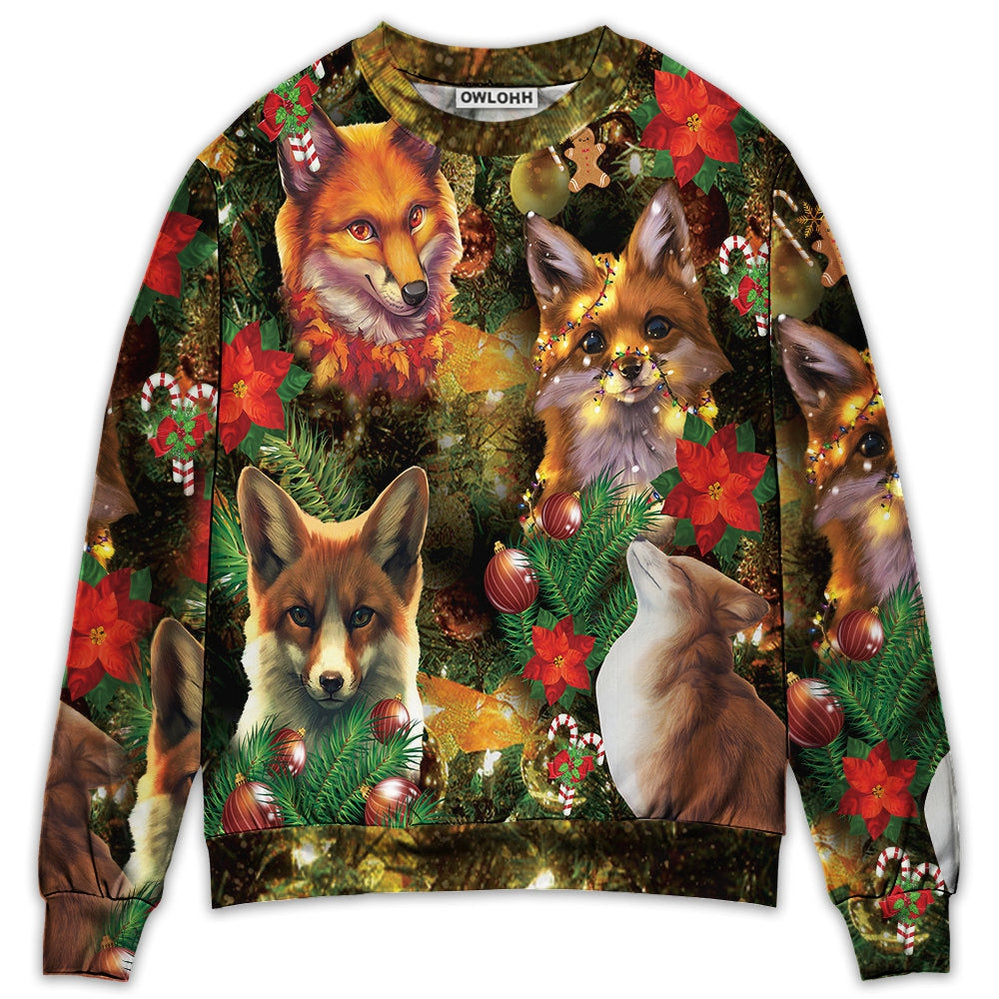 Sweater / S Christmas Foxmas Amazing Merry - Sweater - Ugly Christmas Sweaters - Owls Matrix LTD