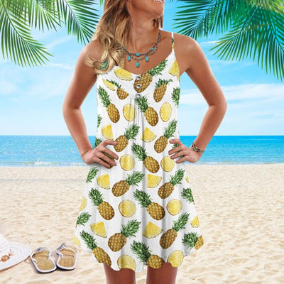 Fruit Pineapple Tropical Vibes Love Summer - Summer Dress - Owls Matrix LTD