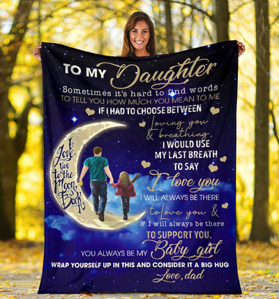 Family Dad To My Daughter - Flannel Blanket - Owls Matrix LTD