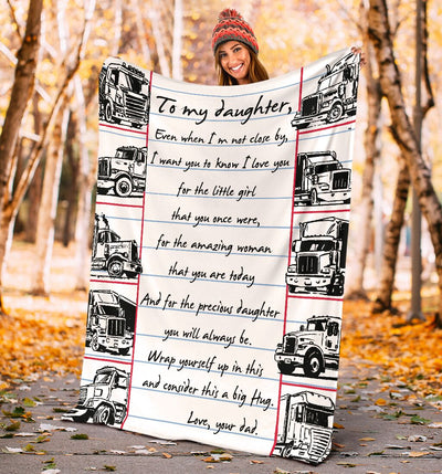 Truck To My Daughter Trucker - Flannel Blanket - Owls Matrix LTD