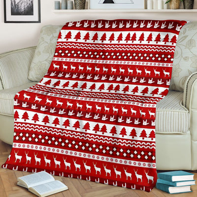 ASL Christmas White And Red - Flannel Blanket - Owls Matrix LTD