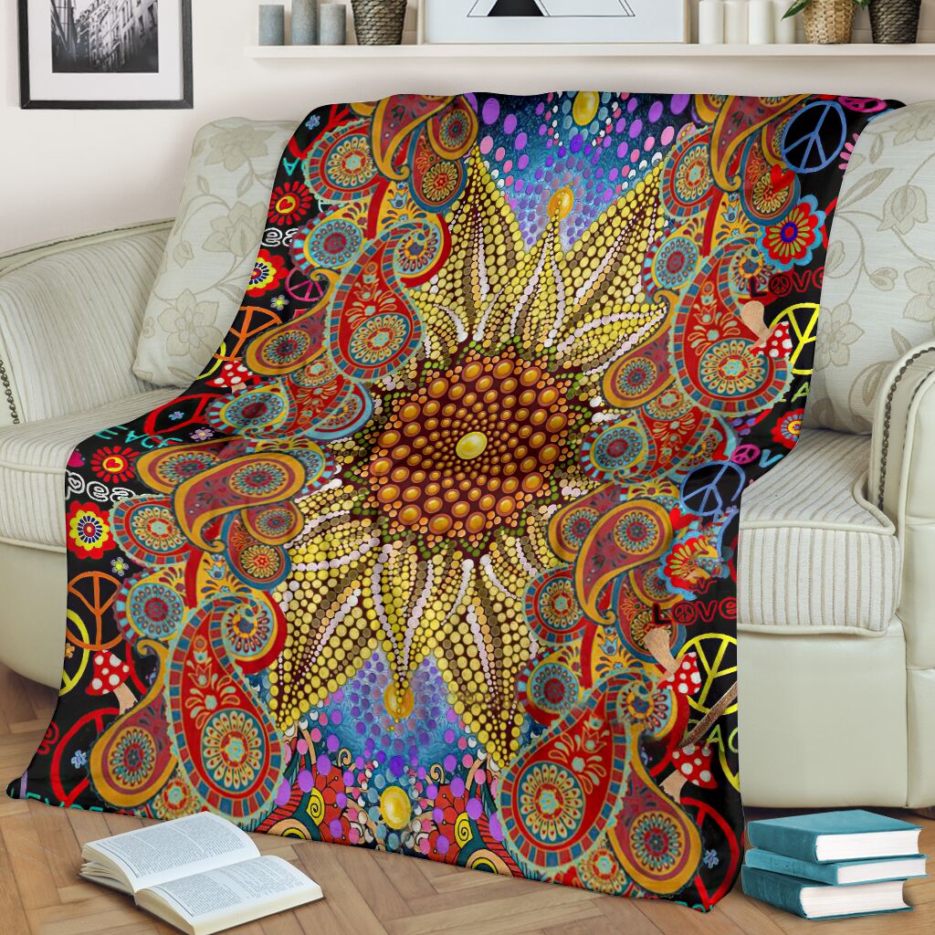 Hippie Soul Floral So Beautiful - Flannel Blanket - Owls Matrix LTD