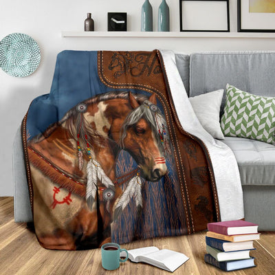 Horse Lovers Horse Pattern - Flannel Blanket - Owls Matrix LTD