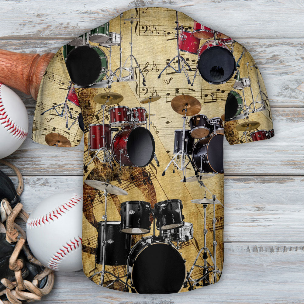 Drum Vintage Retro Vibe - Baseball Jersey - Owls Matrix LTD