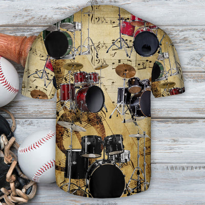 Drum Vintage Retro Vibe - Baseball Jersey - Owls Matrix LTD