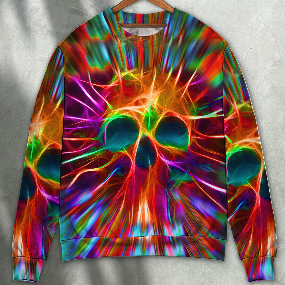 Skull Rainbow Color Love Style - Sweater - Ugly Christmas Sweater - Owls Matrix LTD