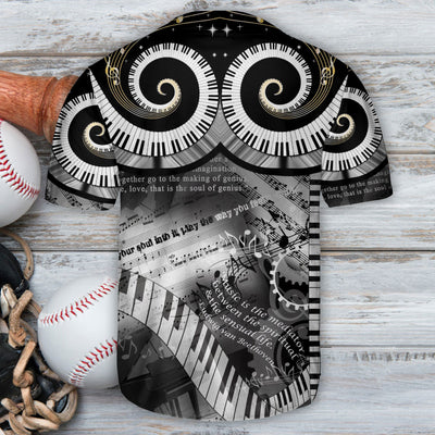 Piano Music Lover Art Style - Baseball Jersey - Owls Matrix LTD
