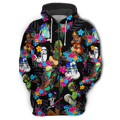Star Wars Funny Tropical Neon Colorful Style - Hoodie