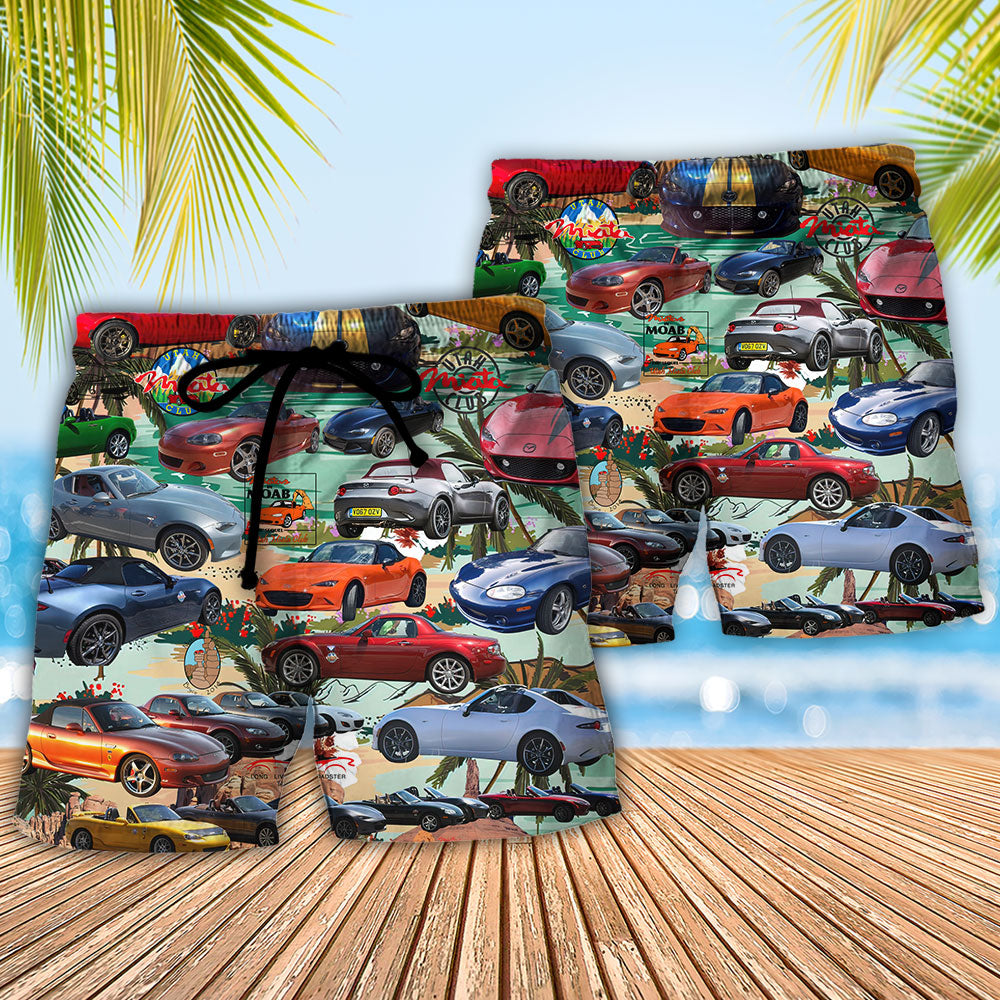 Car Summer Tropical Island Lover - Beach Short - Owls Matrix LTD