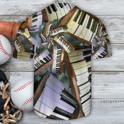 Piano Music Is My Life Lover Art Style - Baseball Jersey - Owls Matrix LTD