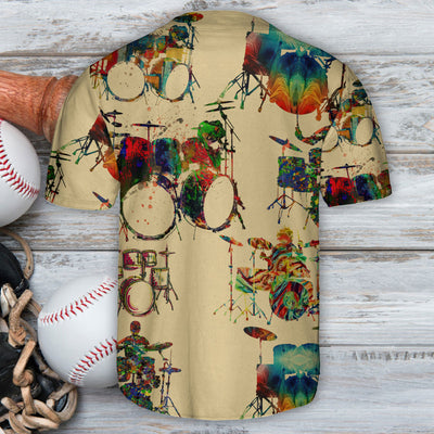 Drum Art Watercolor Style - Baseball Jersey - Owls Matrix LTD