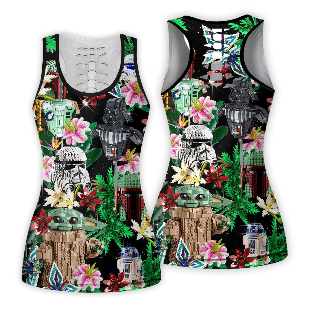 Star Wars Lego Baby Yoda, Boba Fett, Darth Vader and Stormtroopers Tropical - Tank Top Hollow