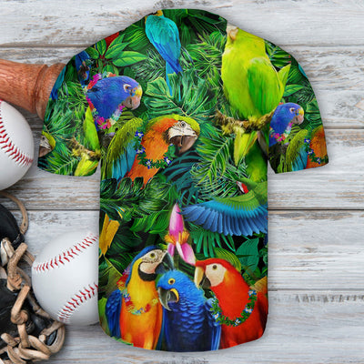 Parrot Tropical Summer Time - Baseball Jersey - Owls Matrix LTD