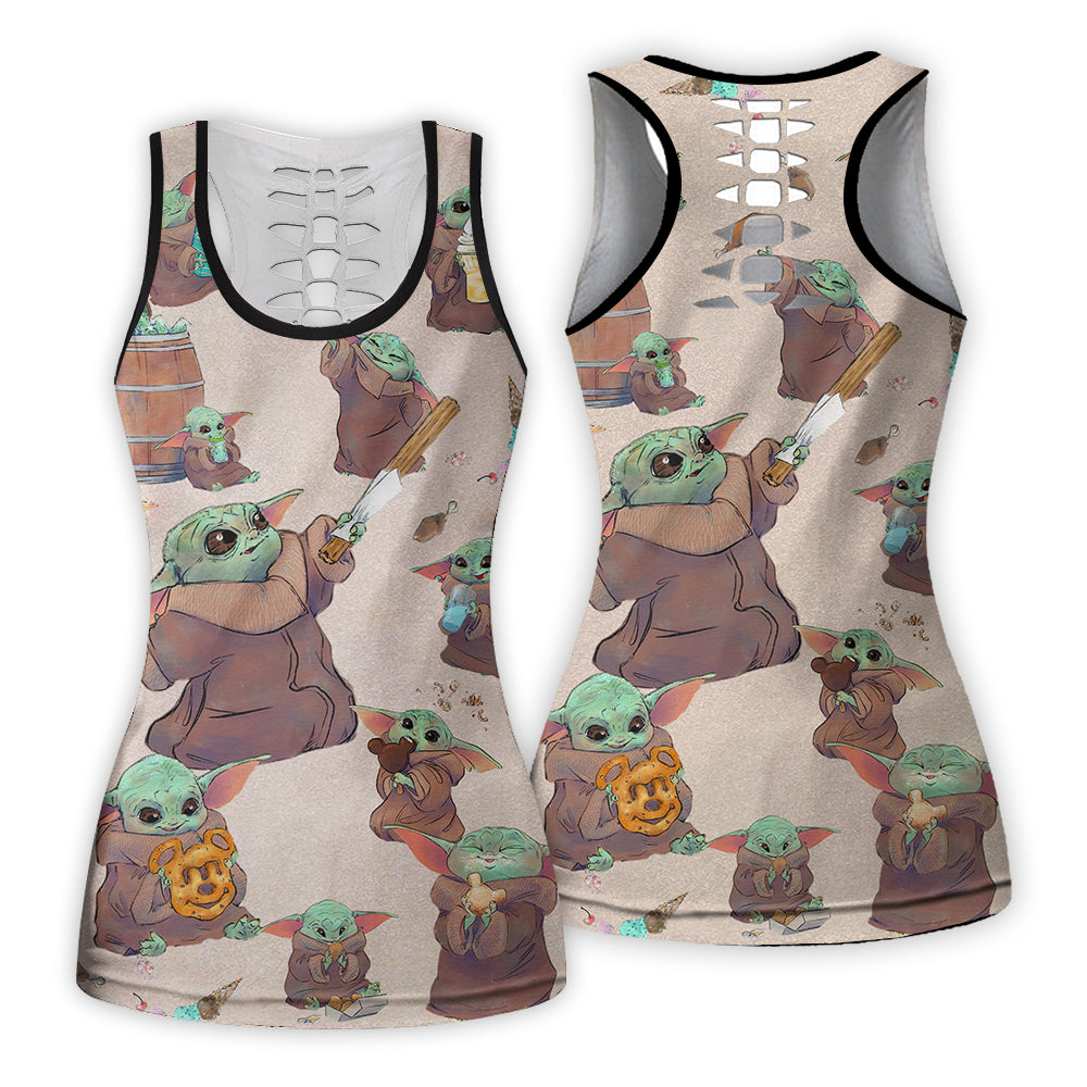 Star Wars Baby Yoda Eating Everything - Tank Top Hollow