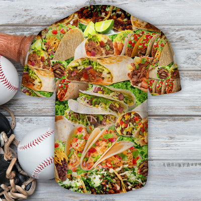 Food Tacos Art Lover - Baseball Jersey - Owls Matrix LTD
