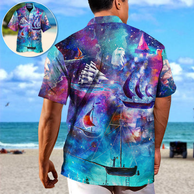Sailing Boat On The Ocean Universe - Hawaiian Shirt
