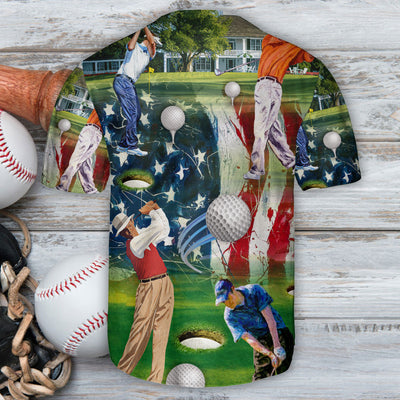 Golf American Art Style - Baseball Jersey - Owls Matrix LTD