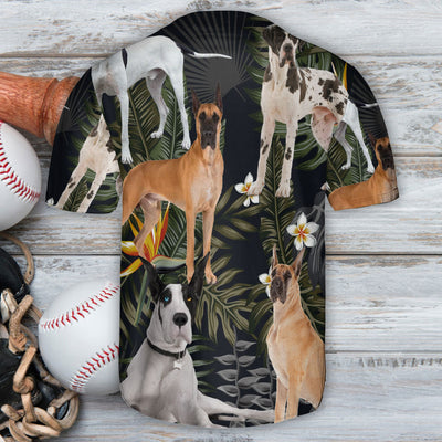 Dog Great Dane Dog Tropical Vibe - Baseball Jersey - Owls Matrix LTD