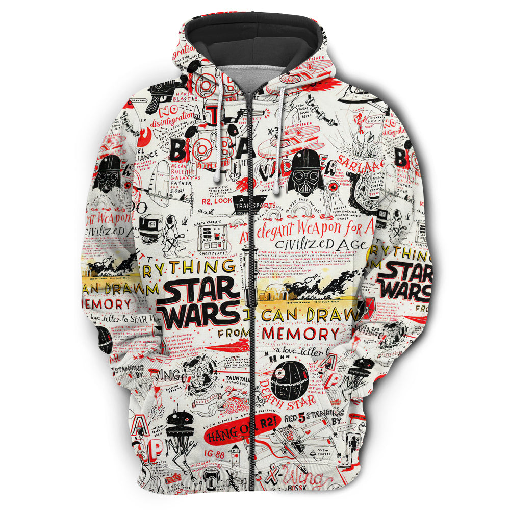 Star Wars All Funny Quotes Comic Style - Hoodie