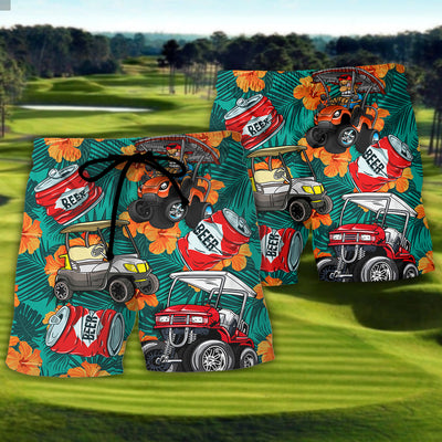 Golf Let's Get Drunk And Drive Golf Cart Funny Golfers Funny Quotes Lover Golf - Beach Short
