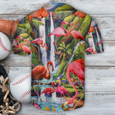 Flamingo Big World Outside Art - Baseball Jersey - Owls Matrix LTD