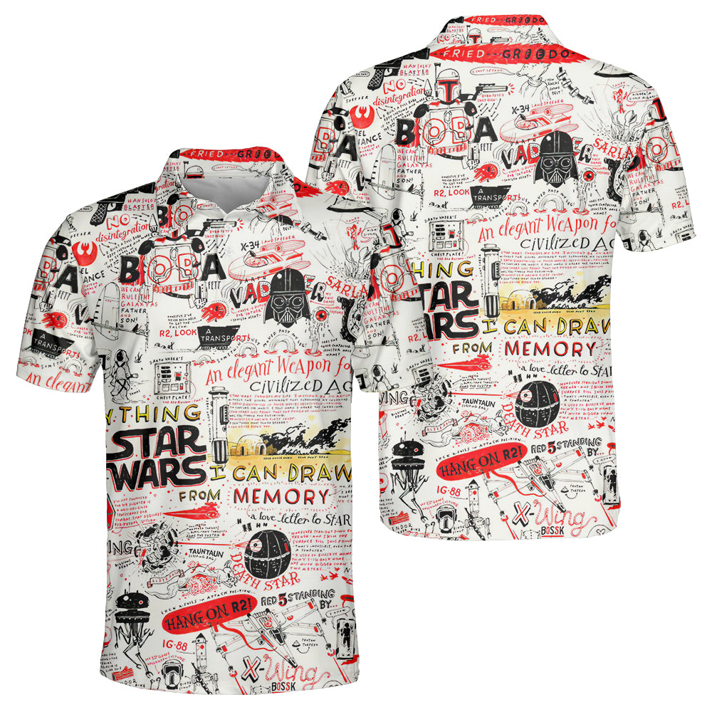 Star Wars All Funny Quotes Comic Style - Polo Shirt