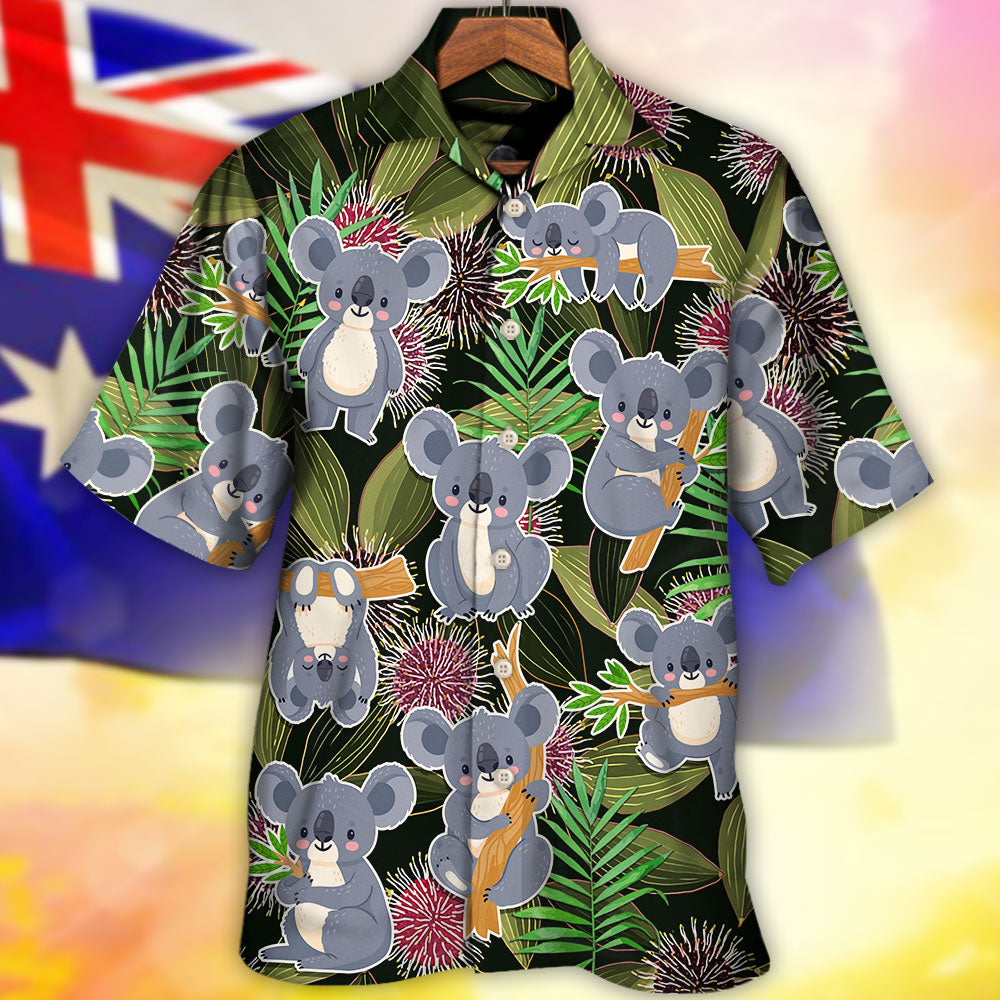Koala Daily Life Funny Tropical Art - Hawaiian Shirt - Owls Matrix LTD