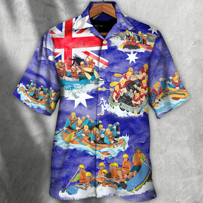 Water Rafting River Rafting Team Funny Lover Australia Flag Vintage Art Style - Hawaiian Shirt - Owls Matrix LTD