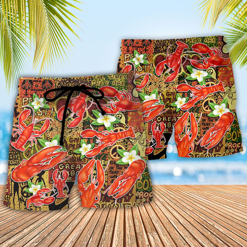 Lobster Everybody In The Hot Tub Hippie Tropical Vibe - Beach Short