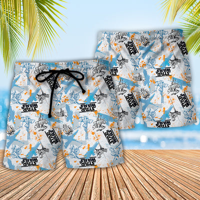 Starwars Yoda Fighters Pattern - Beach Short