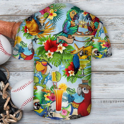 Parrot Aloha Tropical Art - Baseball Jersey - Owls Matrix LTD