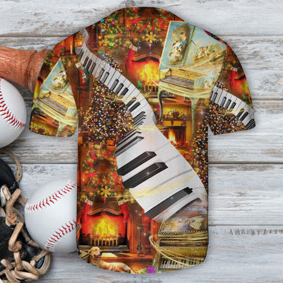 Piano Music All Day Long Music Lover Art Style - Baseball Jersey - Owls Matrix LTD