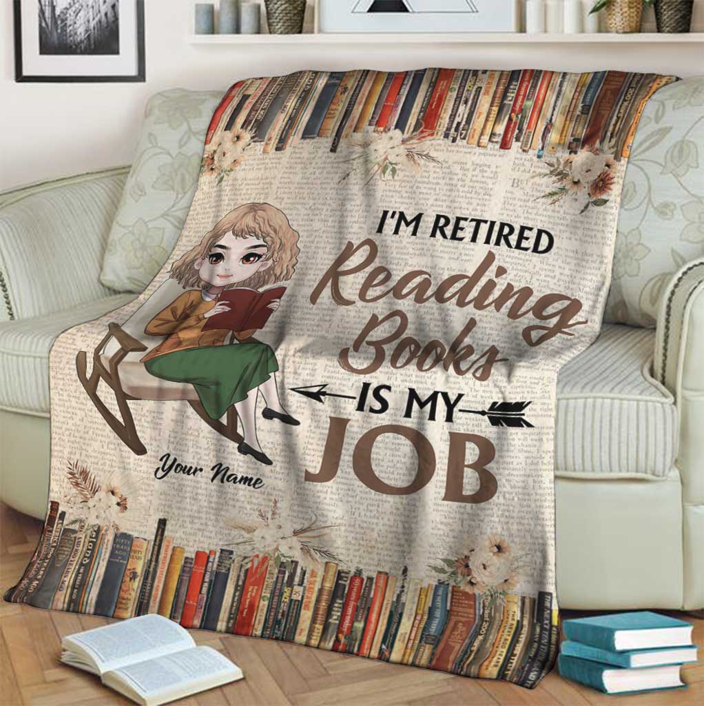 Book I'm Retired Reading Books Is My Job Personalized - Flannel Blanket - Owls Matrix LTD