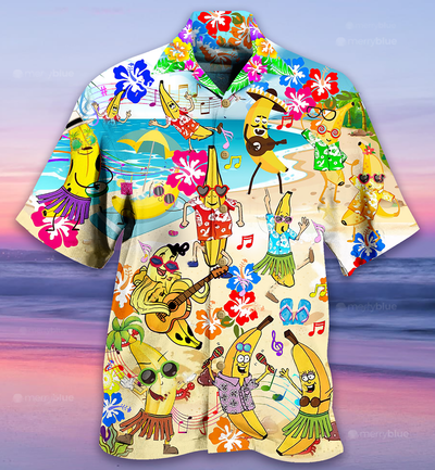 Fruit Banana Love Beach Music - Hawaiian Shirt - Owls Matrix LTD